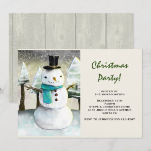 Whimsical Snowman Winter Scene - Kerstfeest Kaart