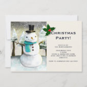 Whimsical Snowman Winter Scene - Kerstfeest Kaart (Voorkant)