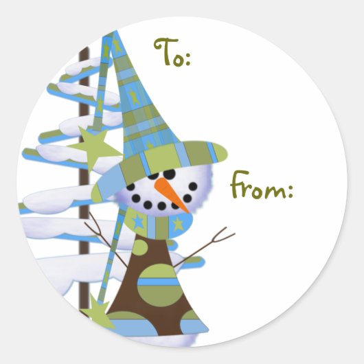 Whimsical Snowmen Cadeaux étiquettes (Devant)