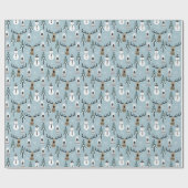 Whimsical Snowmen Reindeer en Trees Cadeaupapier (Vlak)