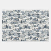Whimsical Snowy Winter Village Holiday Pattern  Inpakpapier Vel (Voorkant 3)