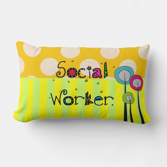 Whimsical Social Worker Pillow Kussen (Voorkant)
