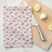 Whimsical Soft Mushroom Pattern Keukenhanddoek (Quarter Fold)