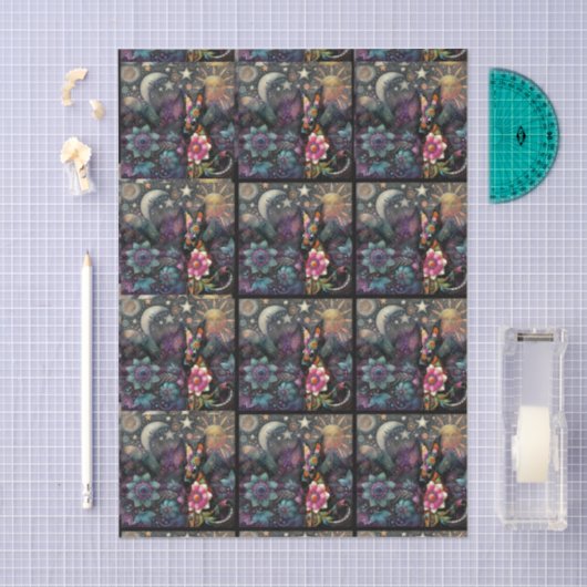 Whimsical Southwest Coyote Tiled Decoupage Tissuepapier (Craft)