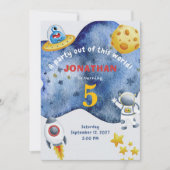 Whimsical Space Personalized Birthday Invitation (Devant)