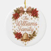 Whimsical Sparkly Script Familie Kerstmis Keramisch Ornament (Achterkant)
