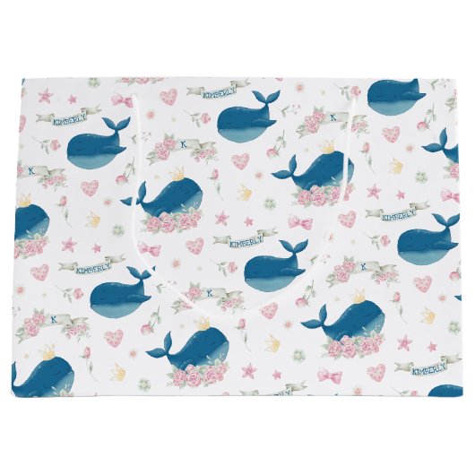 Whimsical Specialized Floral Whale Groot Cadeauzakje (Voorkant)