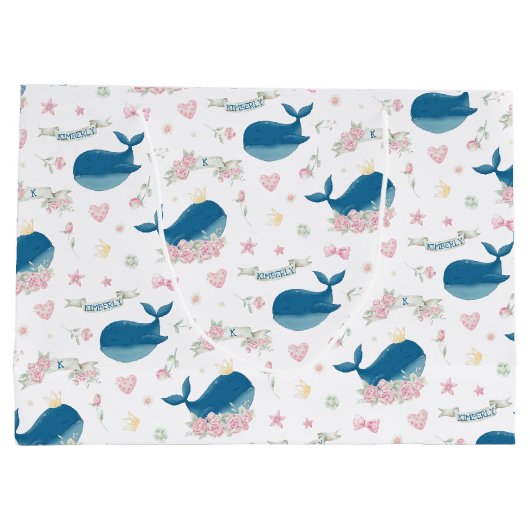 Whimsical Specialized Floral Whale Groot Cadeauzakje (Achterkant)