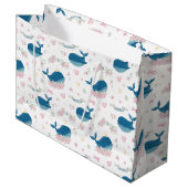 Whimsical Specialized Floral Whale Groot Cadeauzakje (Voorkant Gekanteld)