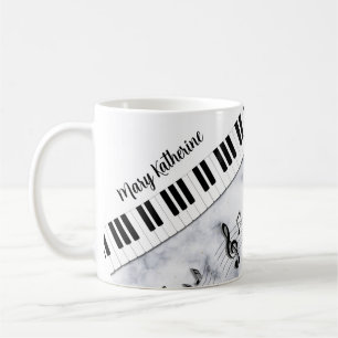 Whimsical Specialized Piano Keys Black White Koffiemok