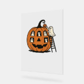 Whimsical Spooky Pumpkin met geesten, katten en ha Acryl Bord (Hoek)