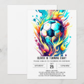 Whimsical Sport Printable Voetbal Verjaardag Kaart (Voorkant / Achterkant)