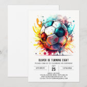 Whimsical Sport Waterverf Kinderen Verjaardag Kaart (Voorkant / Achterkant)