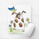 Whimsical Spotted Dog met Bird Muismat (Met muis)