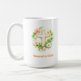 Whimsical Spring Cross Mug - Custom Easter Design