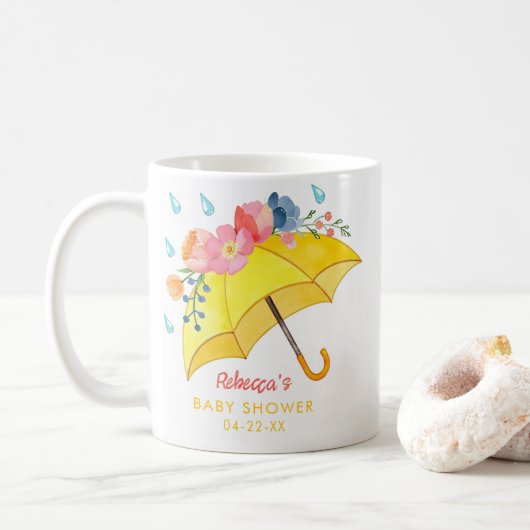 Whimsical Spring Floral Baby shower Coffee Mok – A (Met donut)