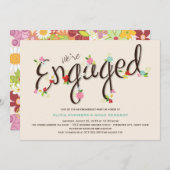 Whimsical Spring Flowers Chic Engagement Party Kaart (Voorkant / Achterkant)