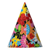 Whimsical Spring Flowers Garden Birthday Party Pet Feesthoedjes (Achterkant)