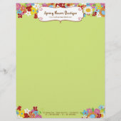 Whimsical Spring Flowers Garden Custom Letterhead Briefhoofd Sjabloon (Voorkant)