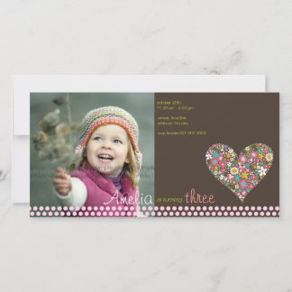 Whimsical Spring Flowers Heart Girl Birthday Foto