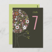 Whimsical Spring Flowers Pop Tree Tafelnummer (Voorkant / Achterkant)