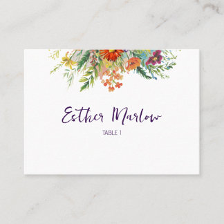 Whimsical Spring Wildflower Bloemen bruiloft Plaatskaartje