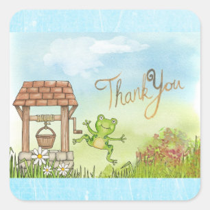 Whimsical Sprookjeskikker en Goed Dank u notities Vierkante Sticker