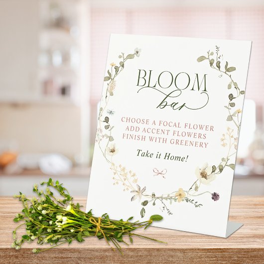 Whimsical Sprookjestuin & Bows Bloom Bar Reclamebord Met Voetstuk