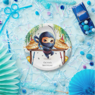 Whimsical Spy Ninja Verjaardag Papieren Bordje