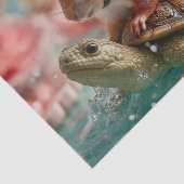 Whimsical Squirrel Riding a Turtle Tissuepapier (Detail)