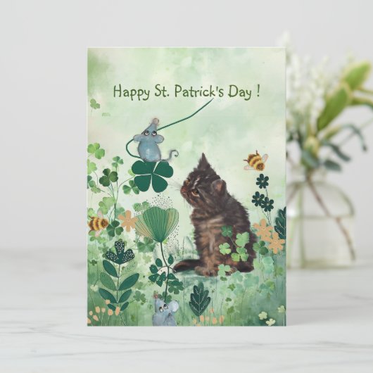 Whimsical St. Patrick's Day Feestdagenkaart (Staand voorkant)