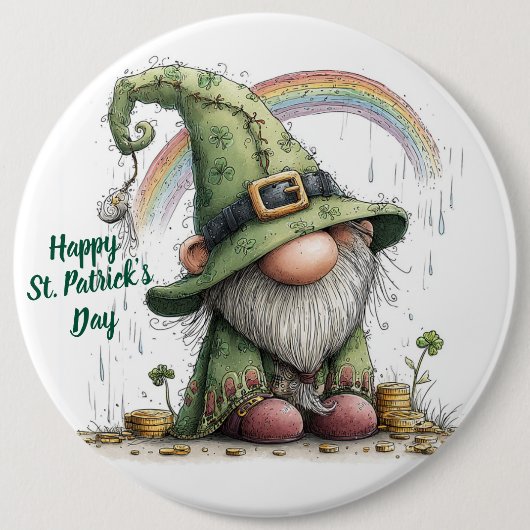 Whimsical St. Patrick's Day Kabouter Ronde Button 6,0 Cm (Voorkant)
