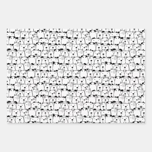 Whimsical Stacked Dogs Inpakpapier Vel (Voorkant 3)