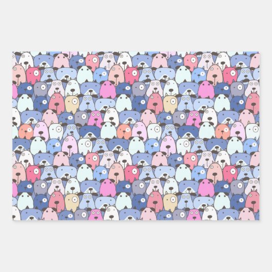 Whimsical Stacked Dogs Inpakpapier Vel (Voorkant)