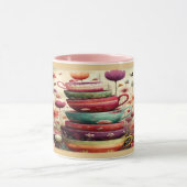 Whimsical Stacked Floral Teacups Art Mug (Centre)