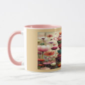 Whimsical Stacked Floral Teacups Art Mug (Gauche)