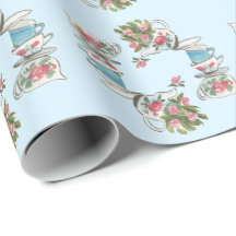 Whimsical Stapelde Waterverf Teacups