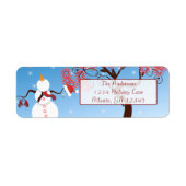 Whimsical Star Snowman Retouradres Etiket (Voorkant)