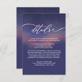 Whimsical Starry Night Script Modern Informatiekaartje (Voorkant / Achterkant)