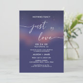 Whimsical Starry Night Script Modern Wedding Kaart (Staand voorkant)