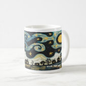Whimsical Starry Night Village café Mug (Devant droit)