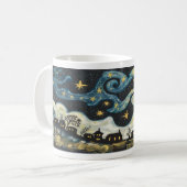 Whimsical Starry Night Village café Mug (Devant gauche)