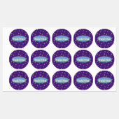 Whimsical Stars and Moons on Paars Personalized Labels (Vel)