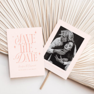 Whimsical Stars Blush Pink Save The Date