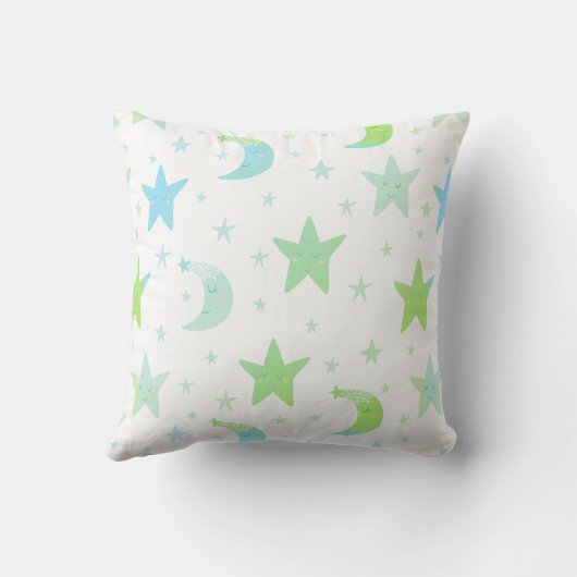 Whimsical Stars en Moons Kussen (Achterkant)