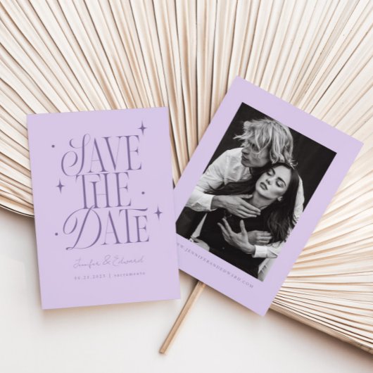Whimsical Stars Lavendel Save The Date
