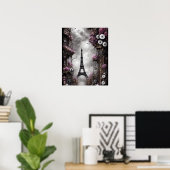 Whimsical Steampunk Fantasy Eiffeltoren Parijs Poster (Thuiskantoor)