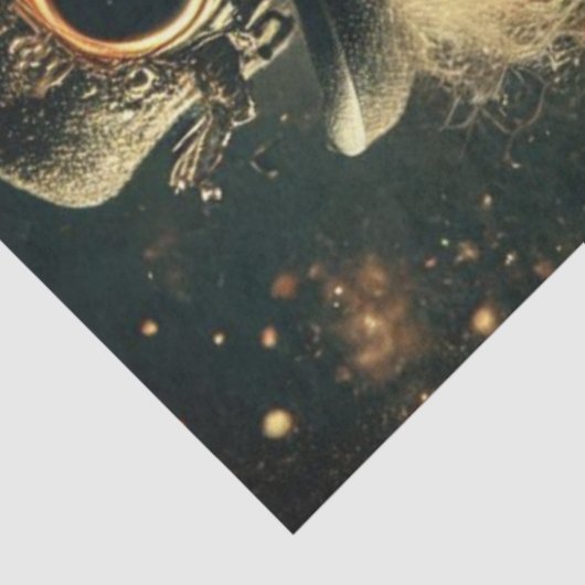 Whimsical Steampunk Lion Decoupage Tissuepapier (Detail)