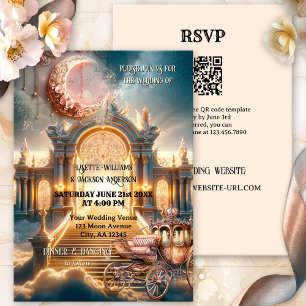 Whimsical Steampunk Sprookje All in One Wedding Kaart