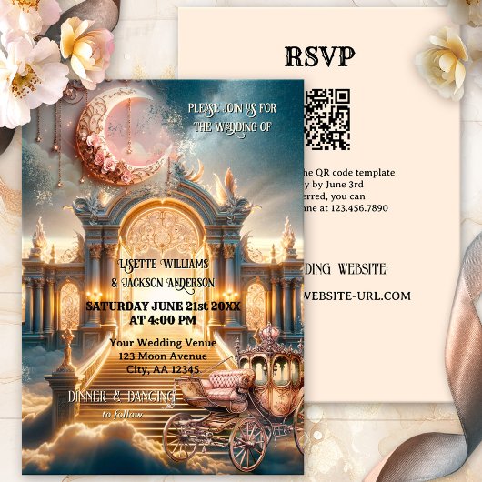 Whimsical Steampunk Sprookje All in One Wedding Kaart